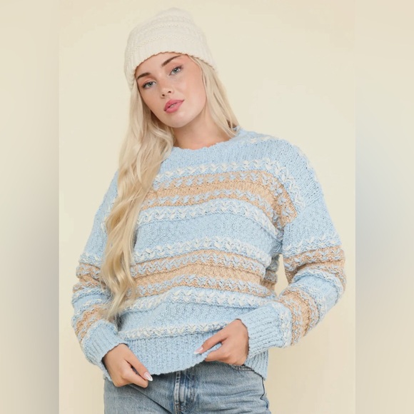 Sweaters - Karley colorblock fuzzy knit sweater